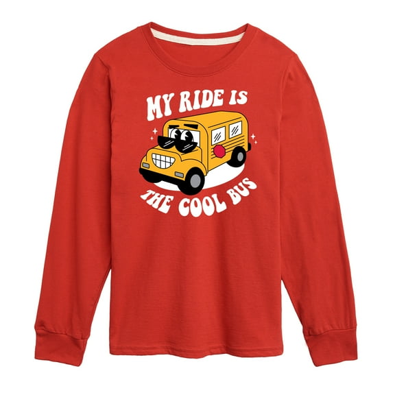Instant Message - Cool School Bus - Toddler & Youth Long Sleeve Graphic T-Shirt