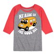 thumbnail image 1 of Instant Message - Cool School Bus - Toddler & Youth Raglan Graphic T-Shirt, 1 of 1