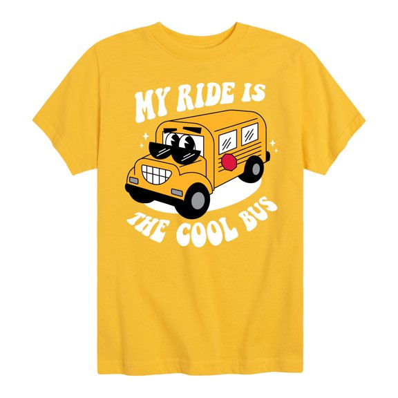 Instant Message - Cool School Bus Boys' Short Sleeve Graphic T-Shirt