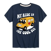 Instant Message - Back To School My Ride Is The Cool Bus Short Sleeve Graphic T-Shirt