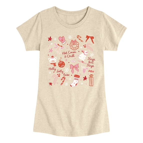 Instant Message - Coquette Christmas Fitted Short Sleeve Graphic T-Shirt