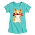 thumbnail image 1 of Instant Message - Corgi With Bone - Toddler And Youth Girls Short Sleeve Graphic T-Shirt, 1 of 6