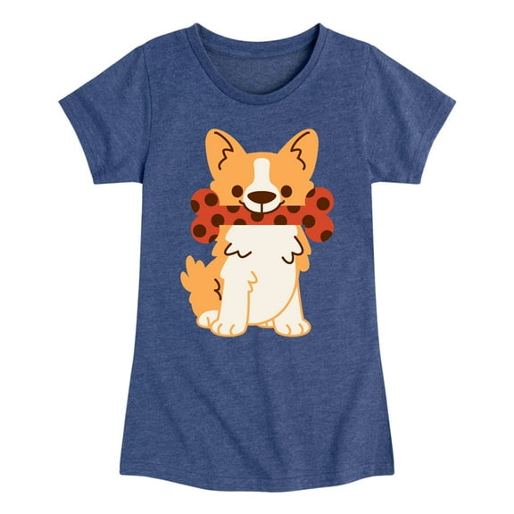 Instant Message - Corgi With Bone - Toddler And Youth Girls Short Sleeve Graphic T-Shirt