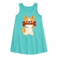 thumbnail image 1 of Instant Message - Corgi With Bone - Toddler and Youth Girls A-line Dress, 1 of 5