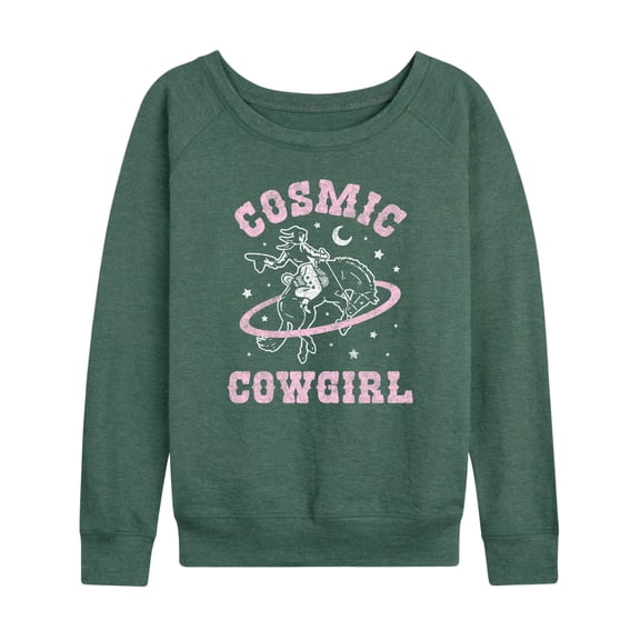 Instant Message - Cosmic Cowgirl Stars - Women's Lightweight French Terry Long Sleeve Shirt