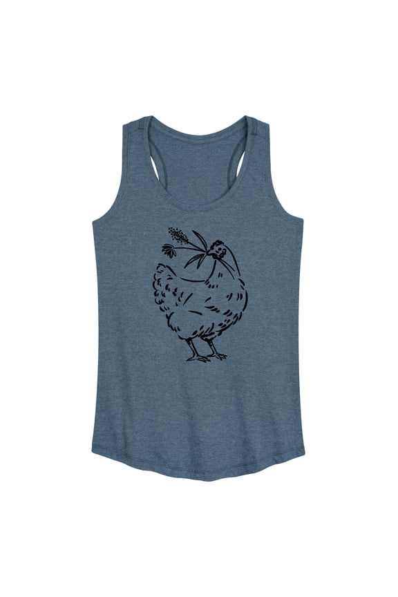 - Country Casuals - Chicken w/ Flowers - Women's Racerback Tank Top