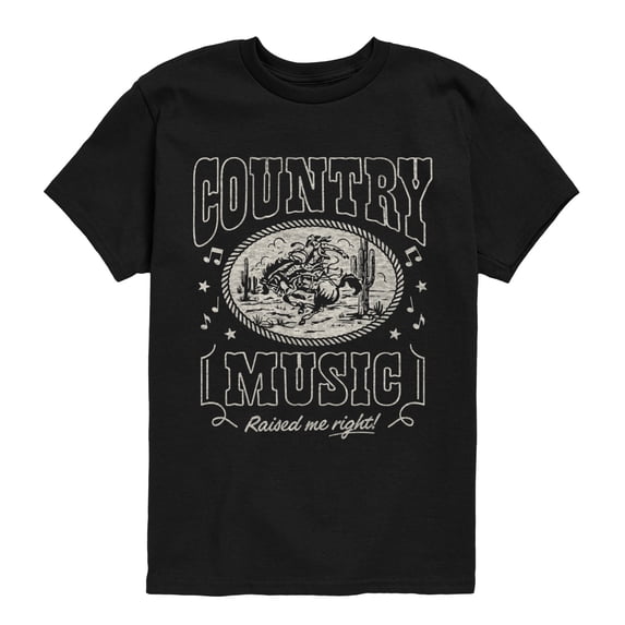 Instant Message - Country Music Raised Me Boys' Short Sleeve Graphic T-Shirt