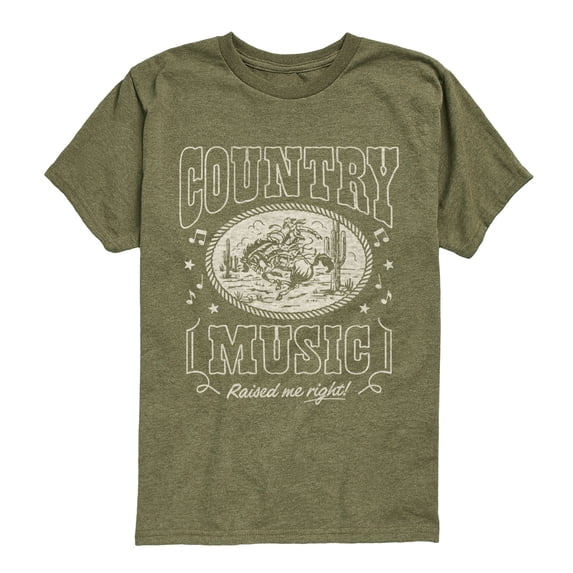 Instant Message - Country Music Raised Me Boys' Short Sleeve Graphic T-Shirt