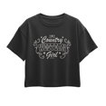 thumbnail image 1 of Instant Message - Country Western Girl Short Sleeve Boxy Graphic T-Shirt, 1 of 5