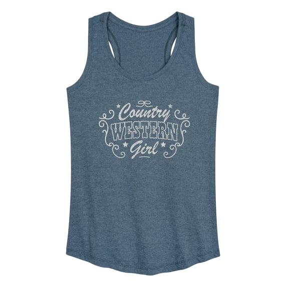 Instant Message - Country Western Girl Graphic Racerback Tank