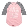 thumbnail image 1 of Instant Message - Cousin Cabin Crew - Vacation - Toddler & Youth Girls Raglan Graphic T-Shirt, 1 of 4