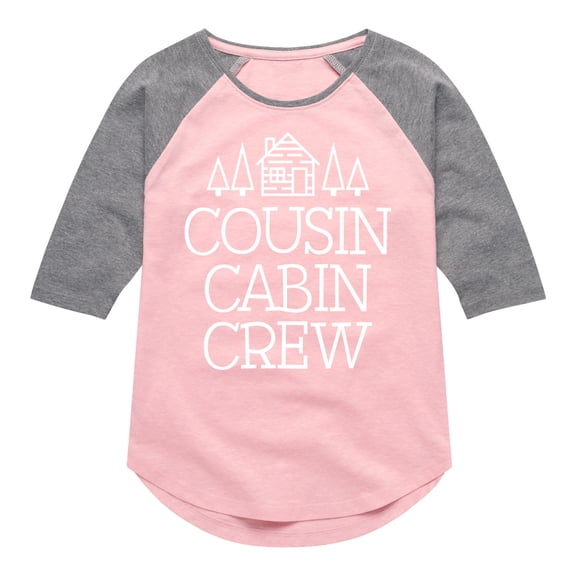 Instant Message - Cousin Cabin Crew - Vacation - Toddler & Youth Girls Raglan Graphic T-Shirt