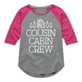 thumbnail image 1 of Instant Message - Cousin Cabin Crew - Vacation - Toddler & Youth Girls Raglan Graphic T-Shirt, 1 of 4
