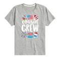 thumbnail image 1 of Instant Message - Cousin Crew July 4Th - Toddler & Youth Short Sleeve Graphic T-Shirt, 1 of 6