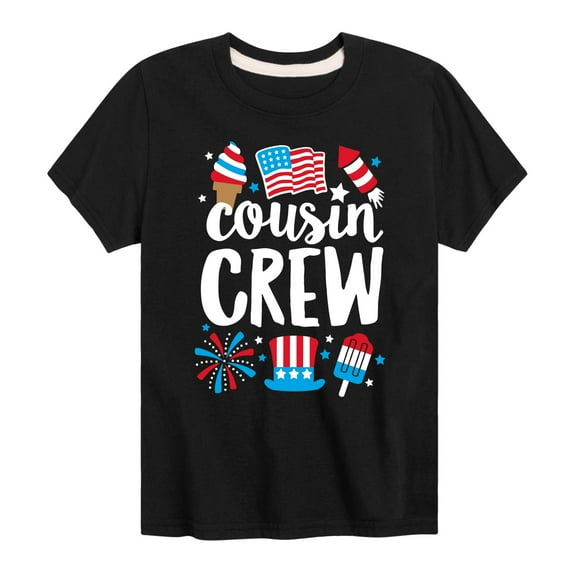 Instant Message - Cousin Crew July 4Th - Toddler & Youth Short Sleeve Graphic T-Shirt