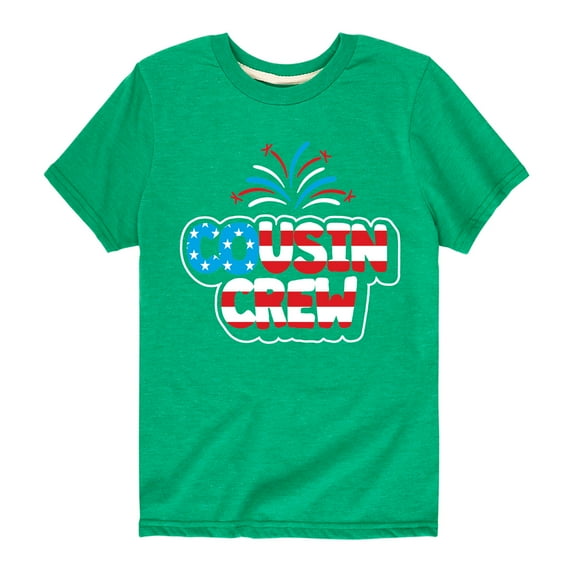 Instant Message - Cousin Crew Patriotic Art - Toddler And Youth Short Sleeve Graphic T-Shirt