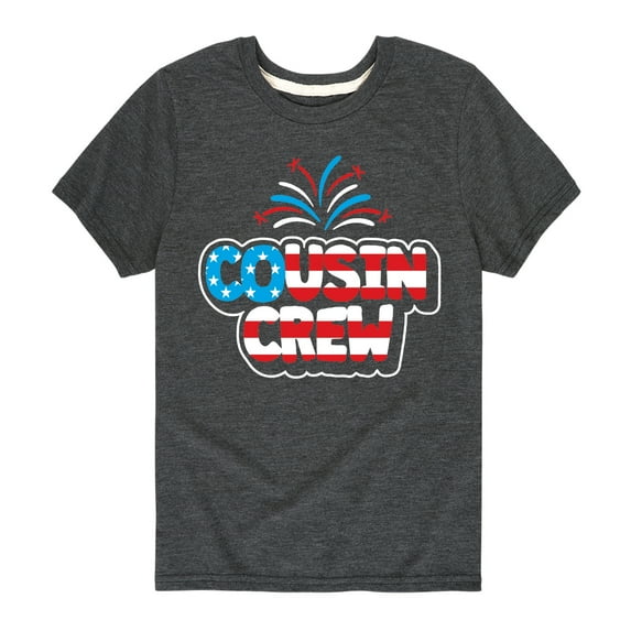Instant Message - Cousin Crew Patriotic Art - Toddler And Youth Short Sleeve Graphic T-Shirt