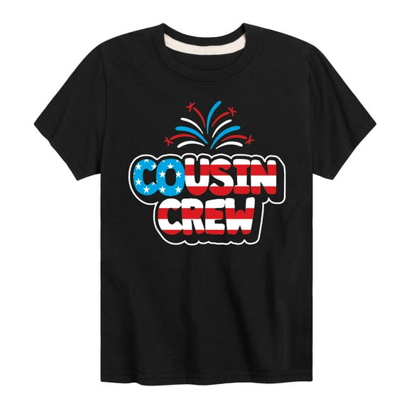 Instant Message - Cousin Crew Patriotic Art - Toddler And Youth Short Sleeve Graphic T-Shirt