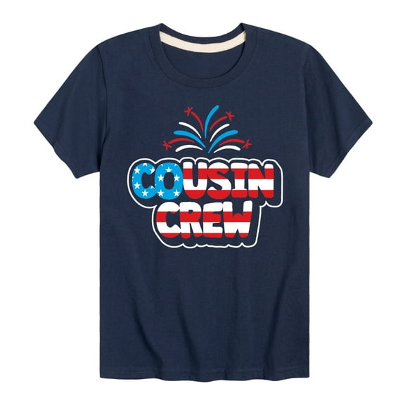 Instant Message - Cousin Crew Patriotic Art - Toddler And Youth Short Sleeve Graphic T-Shirt