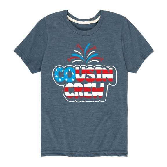 Instant Message - Cousin Crew Patriotic Art - Toddler And Youth Short Sleeve Graphic T-Shirt