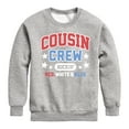 thumbnail image 1 of Instant Message - Cousin Crew Red White Blue - Toddler & Youth Crewneck Fleece Sweatshirt, 1 of 6