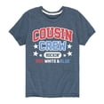 thumbnail image 1 of Instant Message - Cousin Crew Red White Blue - Toddler & Youth Short Sleeve Graphic T-Shirt, 1 of 6