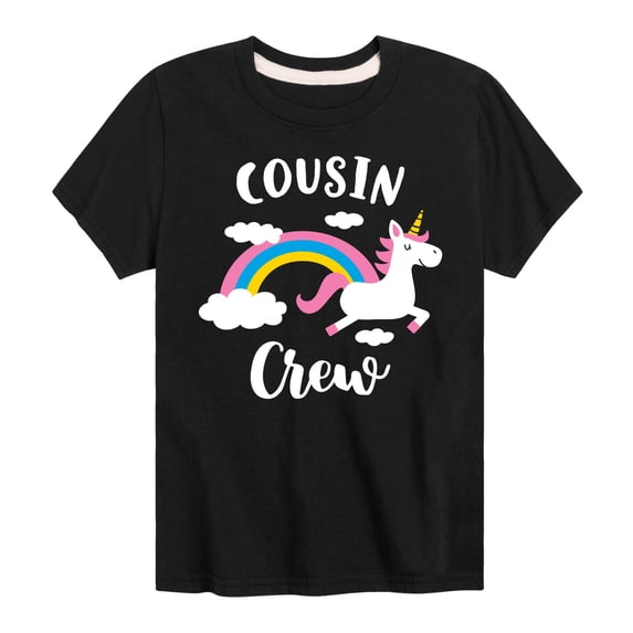 Instant Message - Cousin Crew Unicorn Art Boys' Short Sleeve Graphic T-Shirt