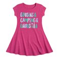 thumbnail image 1 of Instant Message - Cousins & Camping & Chaos - Toddler & Youth Girls Fit & Flare Dress, 1 of 1