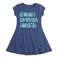 thumbnail image 1 of Instant Message - Cousins & Camping & Chaos - Toddler & Youth Girls Fit & Flare Dress, 1 of 5