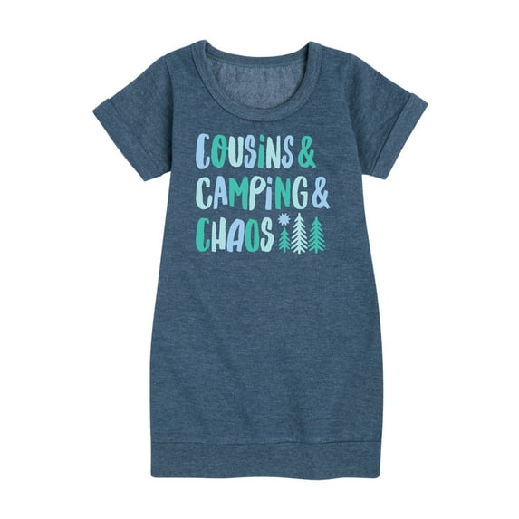 Instant Message - Cousins & Camping & Chaos - Toddler & Youth Girls Fleece Dress