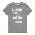 thumbnail image 1 of Instant Message - Cousins Make Best Friends - Youth Short Sleeve Tee, 1 of 5