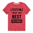 thumbnail image 1 of Instant Message - Cousins Make The Best Friends - Toddler And Youth Short Sleeve Graphic T-Shirt, 1 of 6