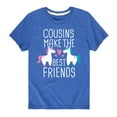 thumbnail image 1 of Instant Message - Cousins Make The Best Friends - Toddler And Youth Short Sleeve Graphic T-Shirt, 1 of 6