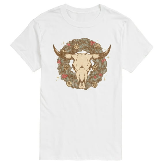 Instant Message - Cow Skull Wreath - Men's Short Sleeve Graphic T-Shirt