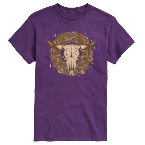 Instant Message - Cow Skull Wreath - Men's Short Sleeve Graphic T-Shirt