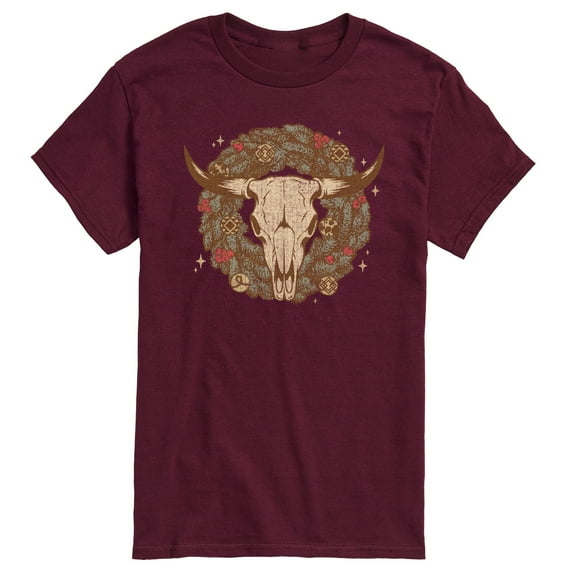 Instant Message - Cow Skull Wreath - Men's Short Sleeve Graphic T-Shirt