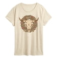 thumbnail image 1 of Instant Message - Cow Skull Wreath Short Sleeve Graphic T-Shirt, 1 of 5