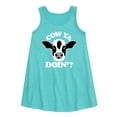 thumbnail image 1 of Instant Message - Cow Ya Doin - Toddler & Youth Girls A-line Dress, 1 of 5