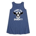 thumbnail image 1 of Instant Message - Cow Ya Doin - Toddler & Youth Girls A-line Dress, 1 of 6