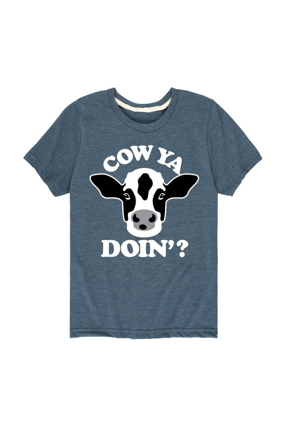 - Cow Ya Doin - Toddler & Youth Short Sleeve Graphic T-Shirt