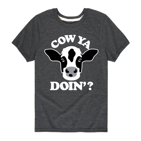 Instant Message - Cow Ya Doin - Toddler & Youth Short Sleeve Graphic T-Shirt