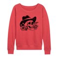 thumbnail image 1 of Instant Message - Cowboy Skull - Women's Lightweight French Terry Pullover, 1 of 6