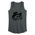 thumbnail image 1 of Instant Message - Cowboy Skull - Women's Racerback Tank Top, 1 of 6