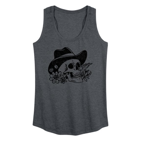Instant Message - Cowboy Skull - Women's Racerback Tank Top