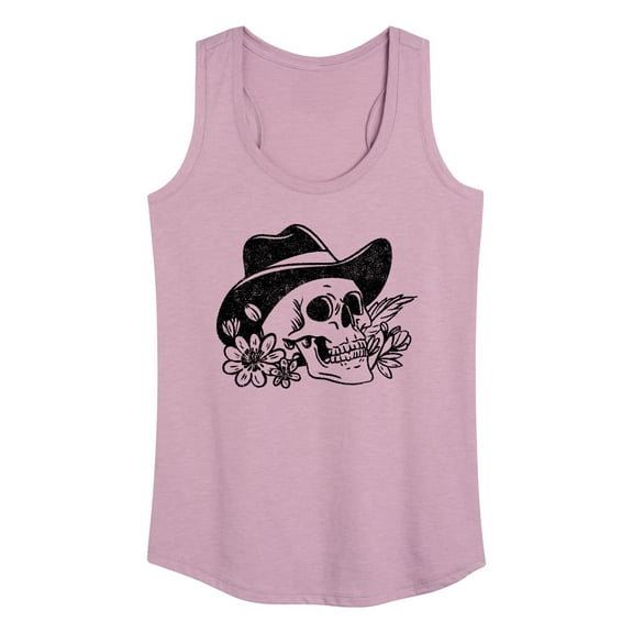 Instant Message - Cowboy Skull - Women's Racerback Tank Top