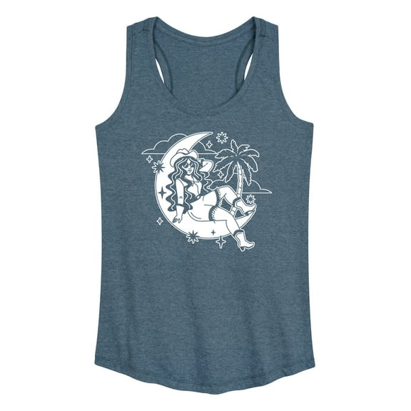 Instant Message - Cowgirl Moon - Women's Racerback Tank Top