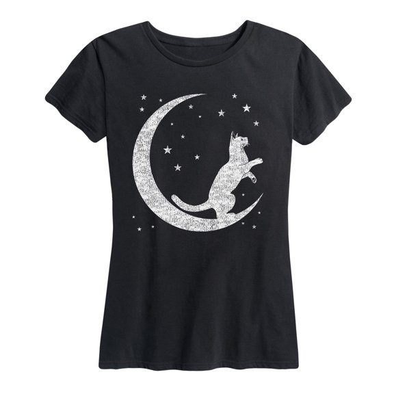 Instant Message - Crescent Cat - Women's Short Sleeve Graphic T-shirt
