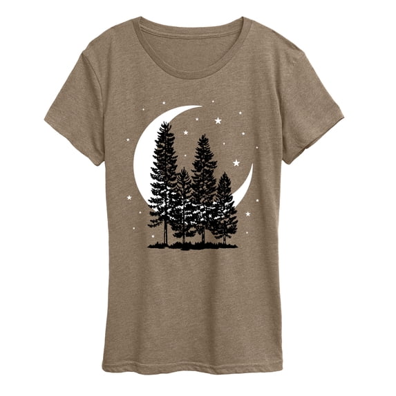 Instant Message - Crescent Moon Trees - Women's Short Sleeve Graphic T-Shirt