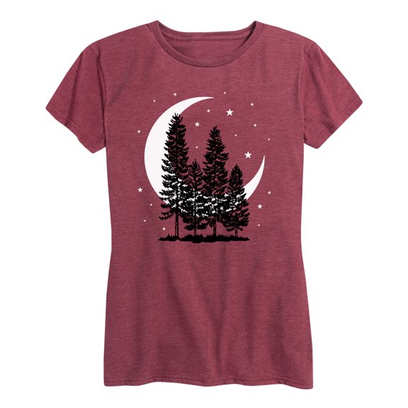 Instant Message - Crescent Moon Trees - Women's Short Sleeve Graphic T-shirt