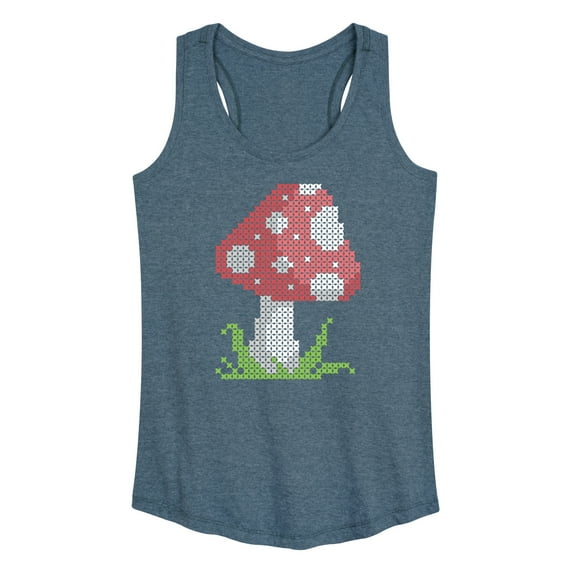 Instant Message - Cross Stitch Mushroom - Women's Racerback Tank Top